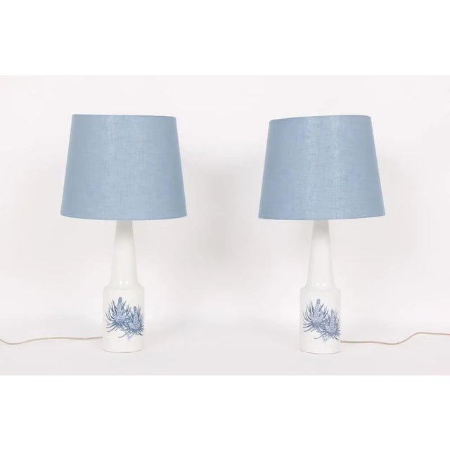 Blue Large Table Lamps by Royal Copenhagen for Fog & Mørup, Denmark, 1966, Set of 2 For Sale - Image 8 of 8