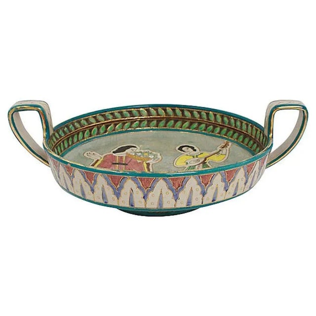 Turquoise Mid-Century Deruta Sgraffito Pottery Bowl For Sale - Image 8 of 8