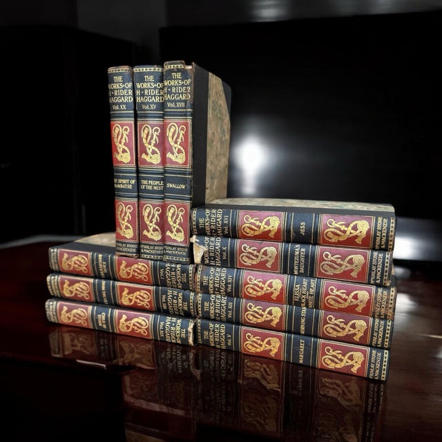 Late 19th Century Antique Hardcover Books-Set of 11 the Works of H Rider Haggard For Sale - Image 5 of 12