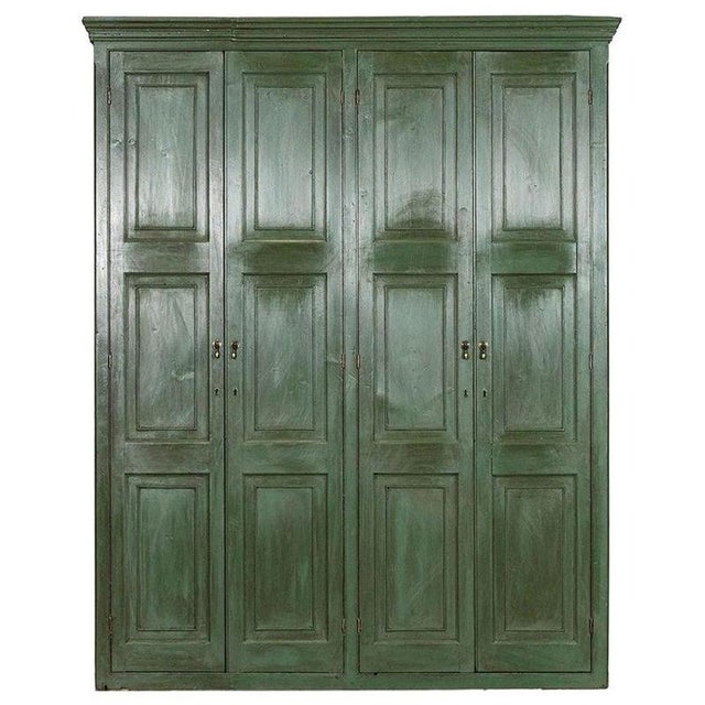 Large English Pine Painted Housekeepers Cabinet, 1880 For Sale - Image 17 of 17