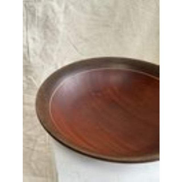 Vintage Mahogany Wooden Bowl For Sale - Image 4 of 5