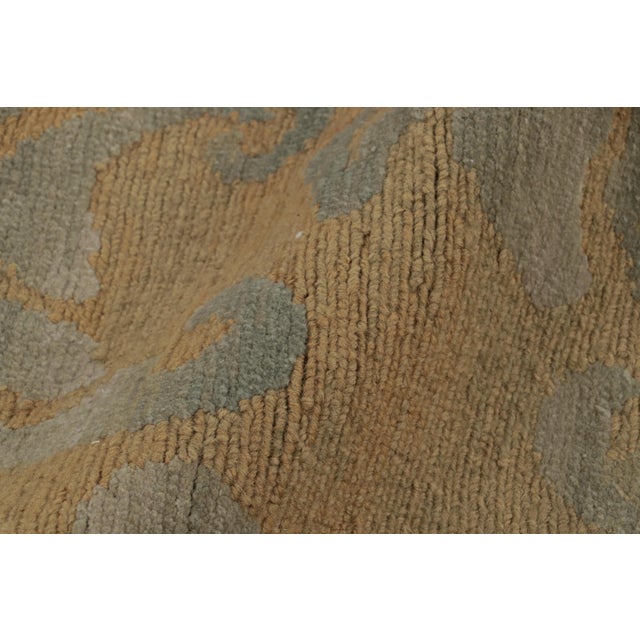 Textile Rug & Kilim’s Italian Style Floral Rug in Beige-Brown and Gray Floral Pattern For Sale - Image 7 of 8