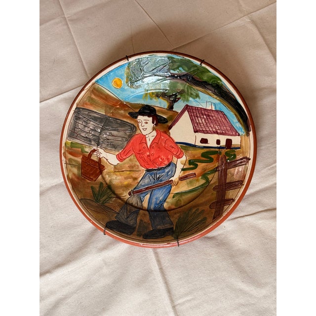 Portuguese Ceramic Wall Plate from Olaria Bulhão For Sale - Image 4 of 4