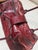 Embossed Crocodile Travel Satchel Bag, Maroon For Sale - Image 13 of 13
