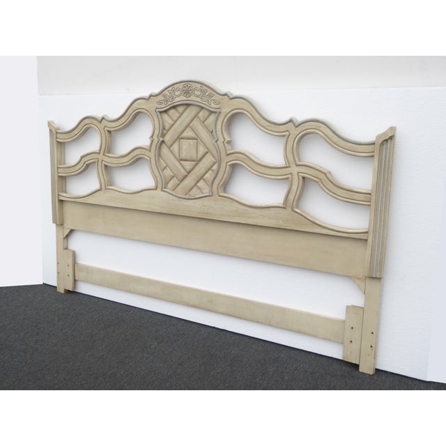 Vintage French Country Off White King Headboard Chic Shabby Chairish