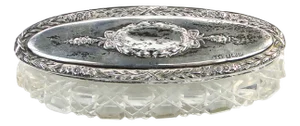 Crystal and Silver Toothpick Holder, United Kingdom, 1930s