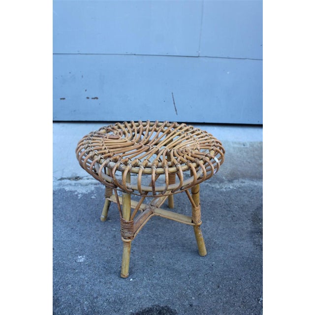 Italian Bamboo Stool, 1950s For Sale - Image 8 of 8
