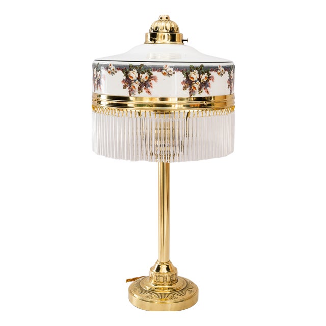 Art Deco Table Lamp with Glass Shade, Vienna, 1920s For Sale