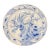 19th Century Japanese Hand-Painted Blue and White Porcelain Charger With Roosters For Sale