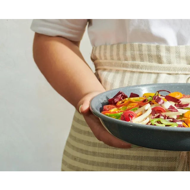 Crow Canyon Home Enamelware, Stinson Speckle 8" Flat Salad Plates in Grey - Set of 4 For Sale - Image 4 of 6