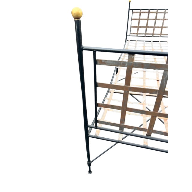 Wrought Iron Patio Daybed Seating Sofa Settee Attributed to Mario Papperzini for Salterini For Sale - Image 12 of 12
