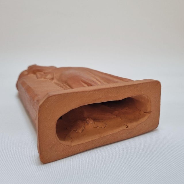 Standing Female Terracotta Figure Leaning on a Pillar by Pál Pátzay, 1970s For Sale - Image 10 of 11