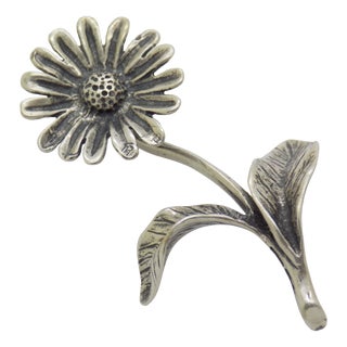 Vintage Italian Handmade Genuine Silver Daisy Flower Dollhouse Figurine, 1970s For Sale