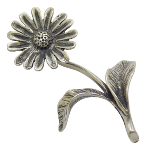 Vintage Italian Handmade Genuine Silver Daisy Flower Dollhouse Figurine, 1970s