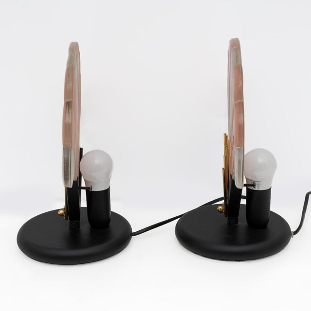 Art Deco Style Murano Glass Table Lamps, 1970s, Set of 2 For Sale - Image 4 of 6