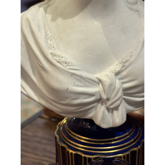 Antique Bisque Porcelain Sevres Style Bust: Marie Antoinette For Sale In Pittsburgh - Image 6 of 12