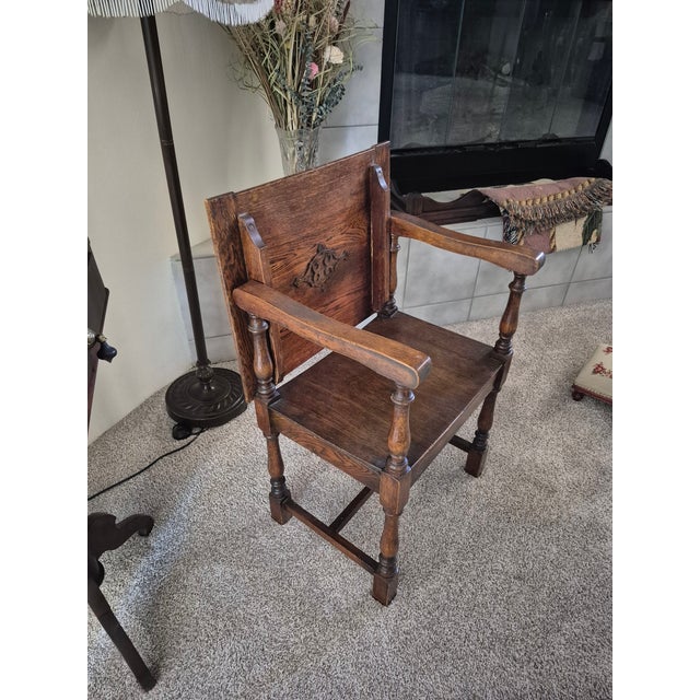 Early 20th Century Jacobean Wainscot Chair Monk's Table For Sale - Image 4 of 8