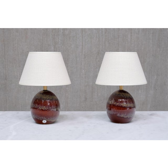 Ceramic Oval Table Lamps by Kent Eriksson for Designhuset, Sweden, 1970s, Set of 2 For Sale - Image 12 of 12