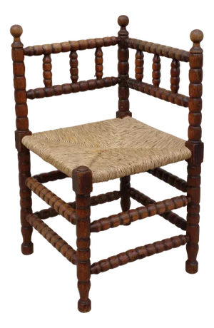 Bobbin Chair with Woven Seat