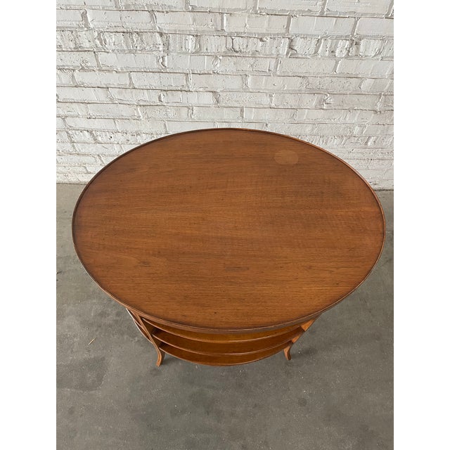 Brown Dessin Fournir Traversa Oval Tiered Side Table by Erika Brunson For Sale - Image 8 of 9