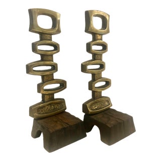Brutalist French Bookends From 70's For Sale