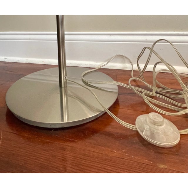 Tan 1950s Sculptural Hand Blown Mushroom Floor Lamp With Brushed Nickel Base Styled After Murano For Sale - Image 8 of 13
