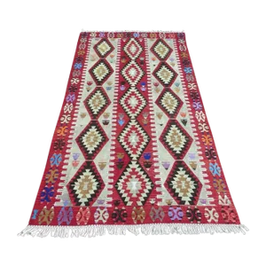 Vintage Turkish Handmade Kilim Rug - 56"x101"