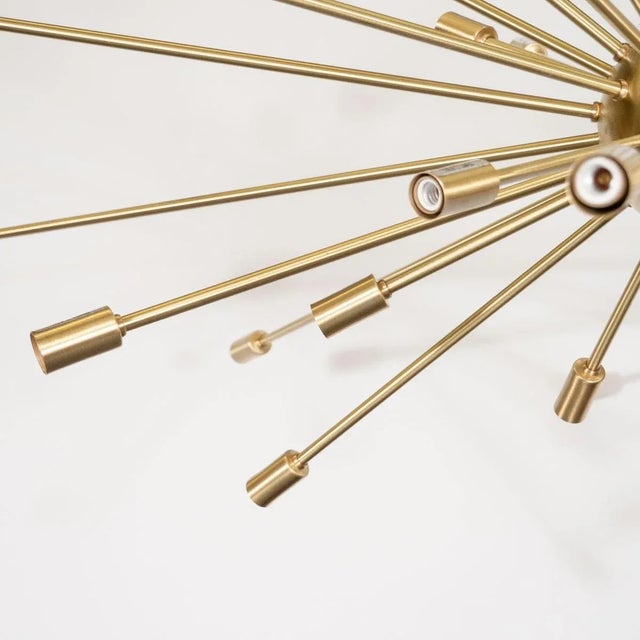 2010s Satin Finish Brass Sputnik Chandelier by Marcelo Bessa For Sale - Image 5 of 10