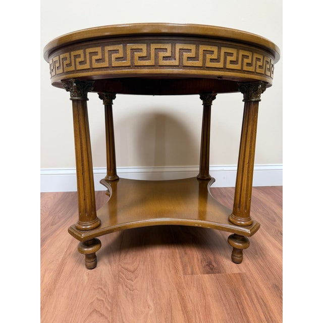 Vintage Regency Style Greek Key Side Table For Sale - Image 4 of 16