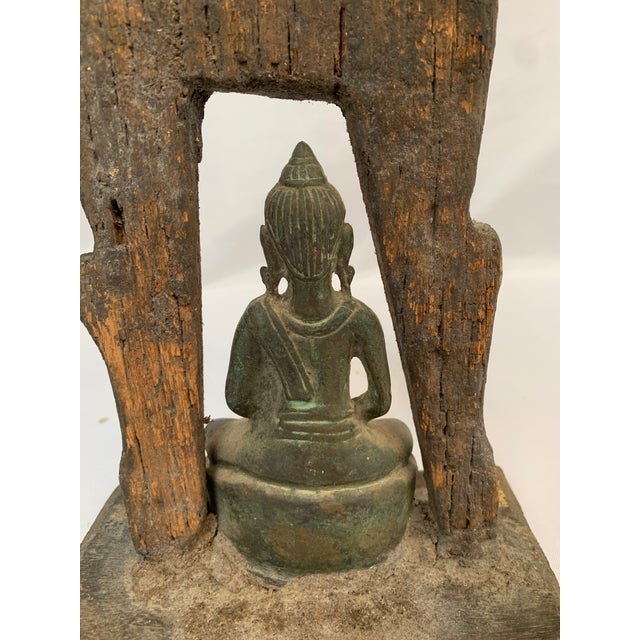 Seated Buddha in Temple Carving For Sale - Image 4 of 8