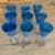 1970s Vintage Murano Blue Raised Circle Wineglasses Attributed to Mario Badioli - Set of 9 For Sale - Image 5 of 10