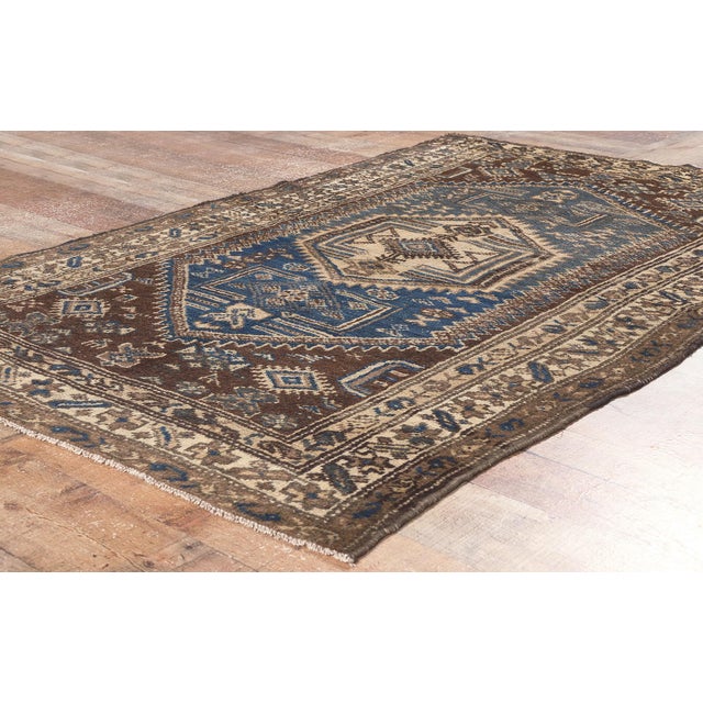 Textile Antique Persian Malayer Rug - 03'06 X 05'06 For Sale - Image 7 of 9