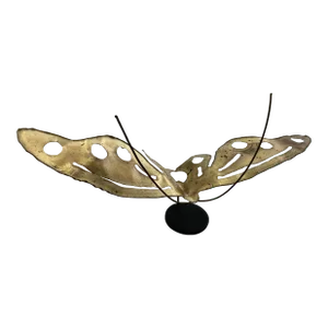 Mid 20th Century Pierced Metal Brutalist Butterfly Sculpture
