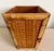 Burnt Tortoise Bamboo Woven Rattan Wastebasket For Sale - Image 4 of 9