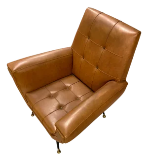 Vintage Cubist Leather Lounge Chair