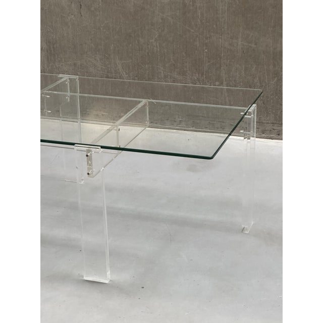 Vintage Coffee Table with Acrylic and Glass Top, 1960s For Sale - Image 3 of 9