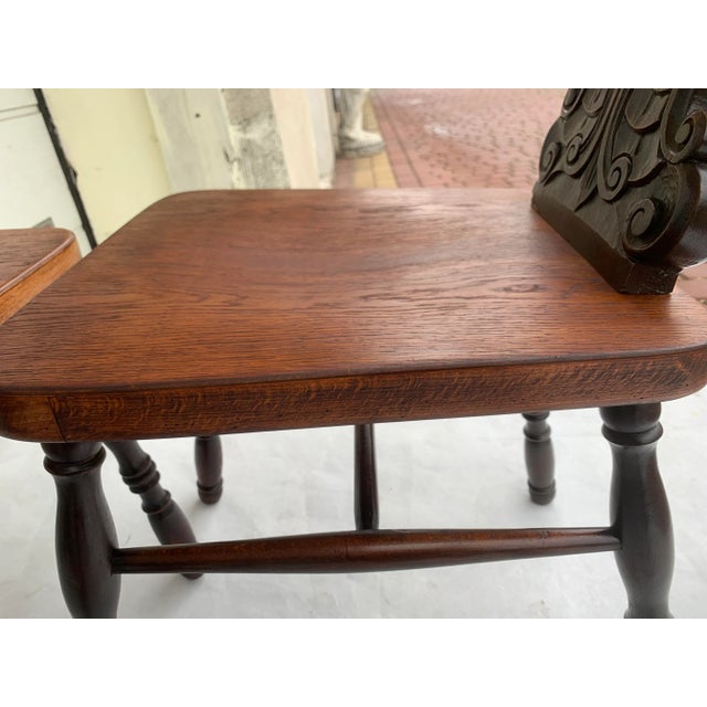 Neo-Renaissance Style Beech Chairs with Carved Backrests, 1950s, Set of 4 For Sale - Image 15 of 18