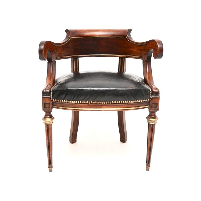 A gorgeous antique French empire desk chair. This was made in France, and dates from around the 1810-1830 period. The...
