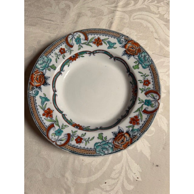 Antique Rimmed Soup Bowls, Transferware. Anthony Shaw? "Java" Set of 8 For Sale - Image 9 of 11