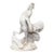 French Painted Lead Lifesize Crowing Rooster Sculpture on Base, circa 1920 For Sale
