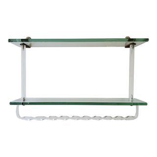 1950s Vintage Clear Glass & Acrylic Wall Shelves For Sale
