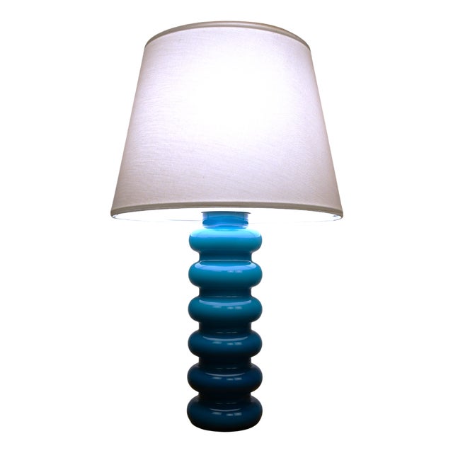 Swedish Art Glass Table Lamp by P-O Ström for Alsterfors, 1960s For Sale