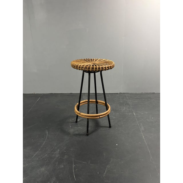 Mid-Century Dutch Rattan Bamboo Bar Stools by Dirk Van Sliedrecht for Rohé Noordwolde, 1950s For Sale - Image 6 of 18