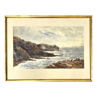 John Henry Hill (1839-1922) Original Coastal Landscape W/ Figures C.1900 For Sale
