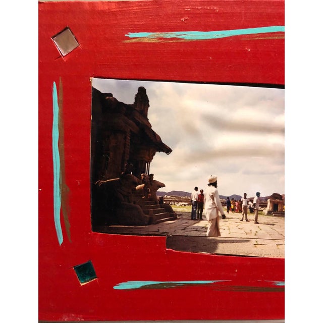 1990s Kim MacConnel, Tourists Hampi, India, 1992, Photo Prints on Cardboard, Collage, Mirror Insets For Sale - Image 5 of 8