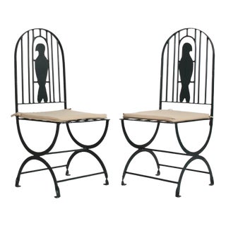 Wrought Iron Bird Cage Chairs, 1960s., Set of 2 For Sale