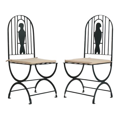 Wrought Iron Bird Cage Chairs, 1960s., Set of 2 For Sale