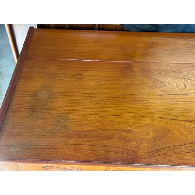 Wood Mid-Century Danish Modern Teak Writing Desk With Lift-Top Storage For Sale - Image 7 of 12