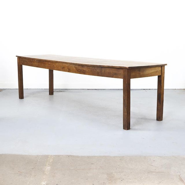 1920s Large Antique Oak Farmhouse Dining Table For Sale - Image 5 of 9