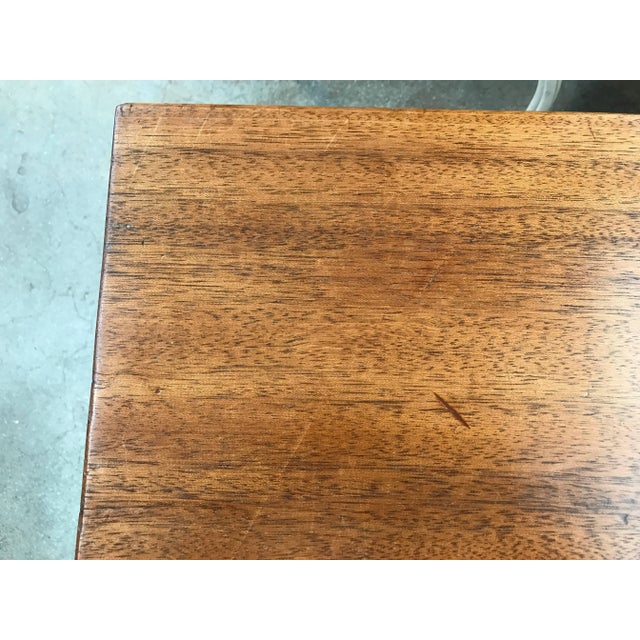 Mahogany Free Edge Table With Leather Wrapped Legs For Sale - Image 12 of 13